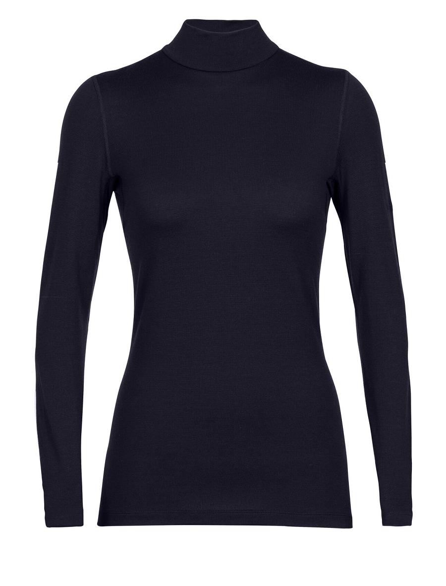 Base Layers Icebreaker Merino 260 Tech Long Sleeve Turtleneck Damskie Granatowe | PL 1120FDNM